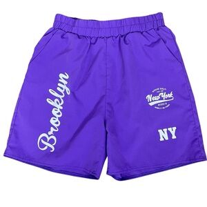 Romwe Men's Brooklyn NY Purple Shorts Size M